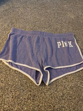 PINK Heather Lavender Lounge Shorts with White Trim